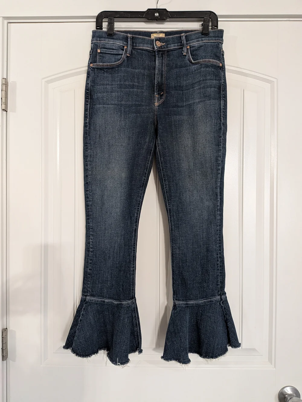 MOTHER The Cha Cha In Girl Crush Raw Ruffles Hem Denim Jeans